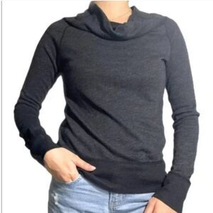 James Perse Cowl Neck Shirt Women's Medium Heather Black